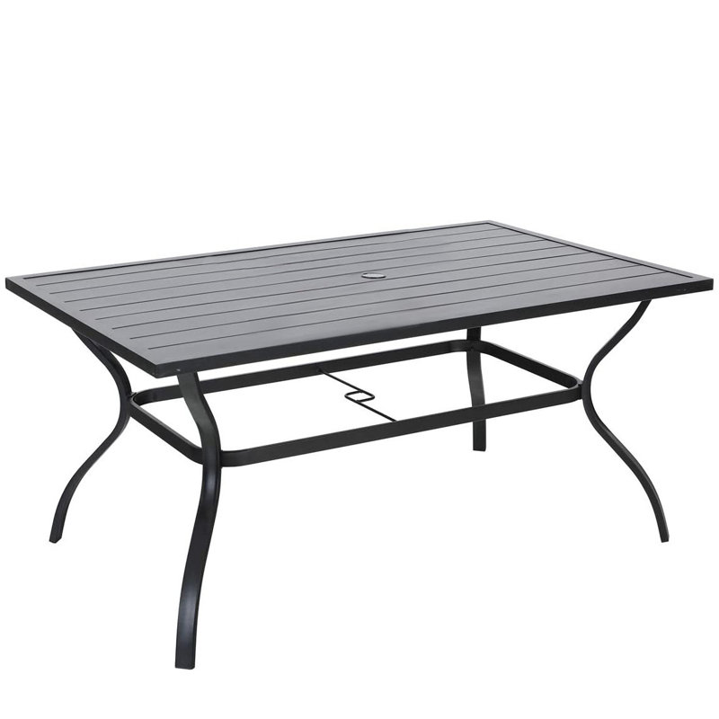Red Barrel Studio® Outdoor Metal Dining Table Rectangular Patio Table